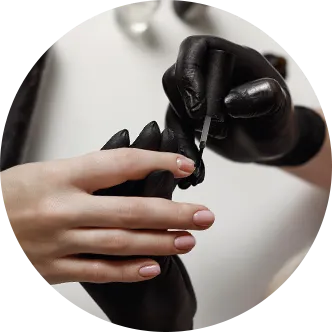 manicure master black gloves scissors removes cuticles nail extension spa facilities manicure room